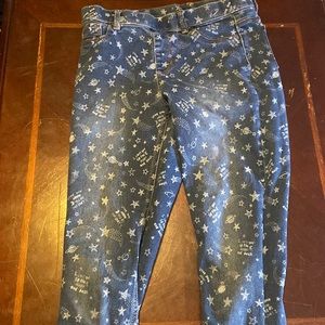 Blue jeans with space style